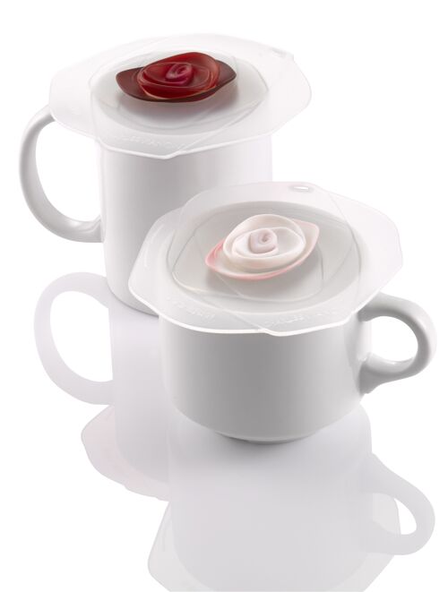 ROSE - Set of 2 drink covers - red Bordeaux/white