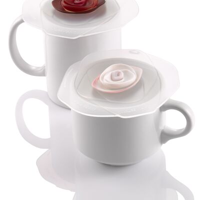 ROSE - Set of 2 drink covers - red Bordeaux/white