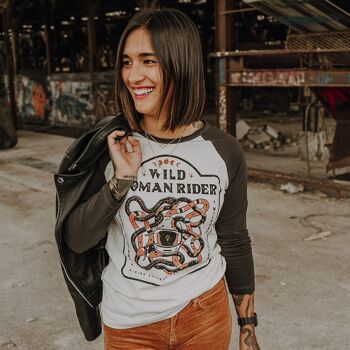 BASEBALL TEE - WILD WOMAN RIDER 1