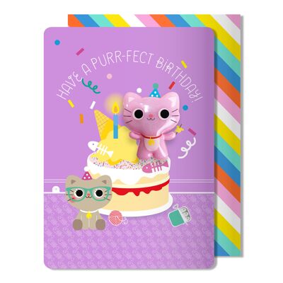 Carta magnetica di compleanno del gatto
