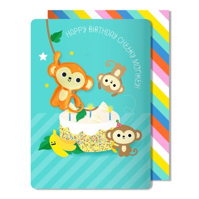 Birthday Monkey Magnet Card