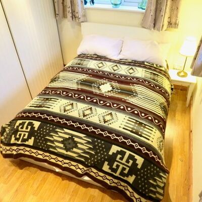 Brown Artisan Reversible blanket, Geometric Alpaca throw, boho Home decor Chri