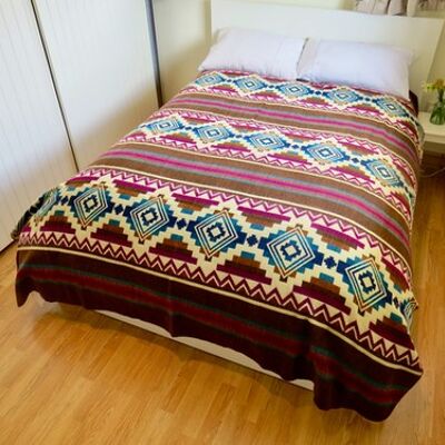 Boho Alpaca Blanket, Throw Native Bohemian, Bedding sofa decor