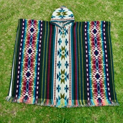 Alpaca wool poncho, Aztec poncho unique Unisex hooded poncho, Boho triba