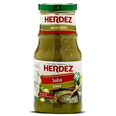 Green sauce glass bottle - Herdez - 240 gr