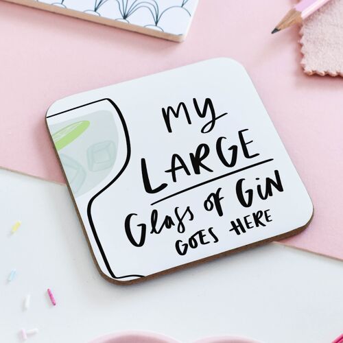 My Large Gin Goes Here Coaster Drinks Coaster Bar Decor