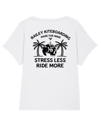 Tee Women Stress Less Ride More Blanc 3