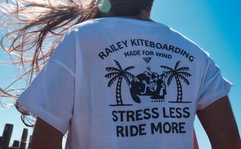 Tee Women Stress Less Ride More Blanc 4