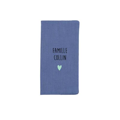 BLUE LINEN FAMILY BOOK COVER