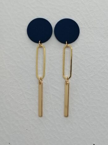 boucles d'oreilles - Joy - bleu roi/or - 9 2