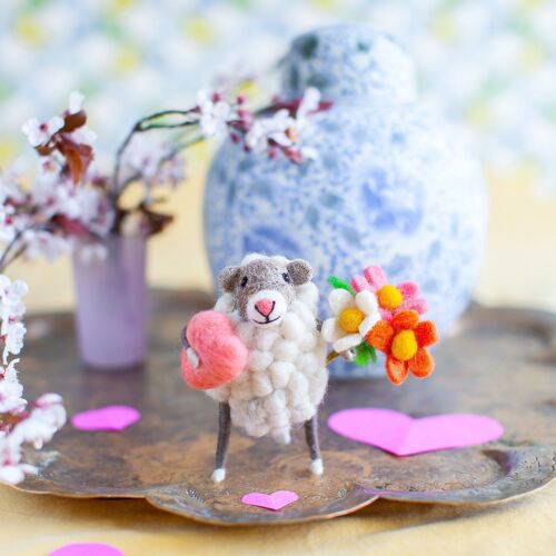 Mother's Day - Heart and Flowers Sheep - by Sew Heart Felt