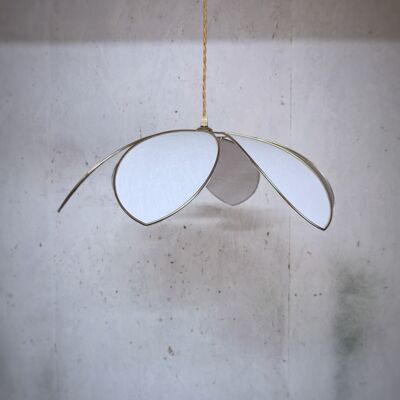 Flower lamp pendant lamp - White Linen Petals