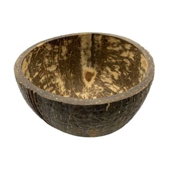 Bol en noix de coco, finition texturée naturelle, petit, diamètre 8-10 cm 3