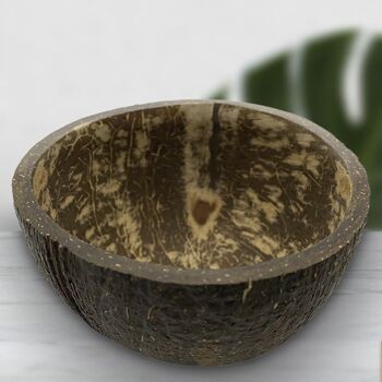 Bol en noix de coco, finition texturée naturelle, petit, diamètre 8-10 cm 4