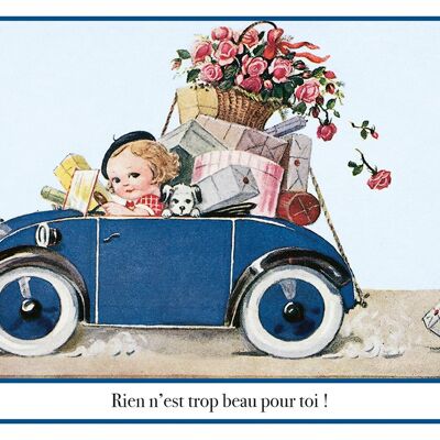 Carte postale voiture cadeau