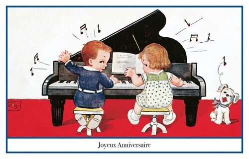 Carte postale piano anniversaire