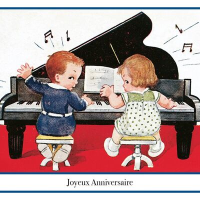 Birthday piano postcard