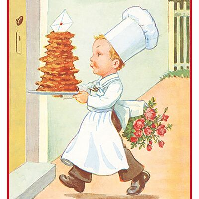 Pastry chef postcard