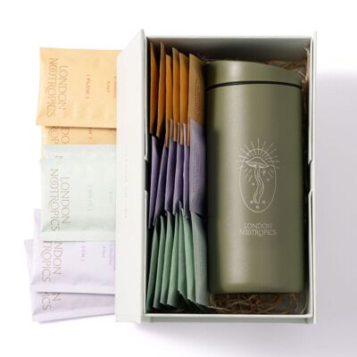 London Nootropics Adaptogenic Coffee Gift Box with Travel Coffee Cup