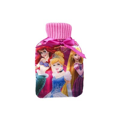 Botella de agua caliente y funda de las Princesas Disney