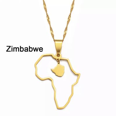 Custom African country Necklace - Zimbabwe