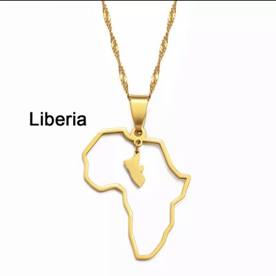 Custom African country Necklace - Liberia