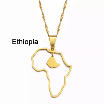 Custom African country Necklace - Ethiopia