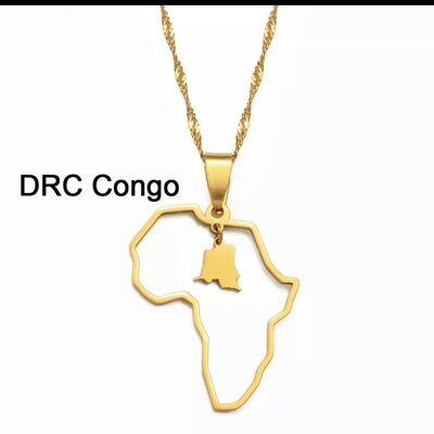 Custom African country Necklace - DRC (Democratic Republic of Congo)