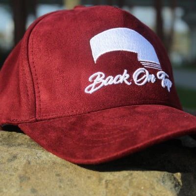 Back On Top suade red baseball cap