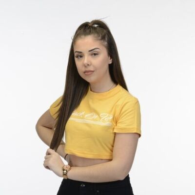 Crop Top Jaune Femme Back On Top