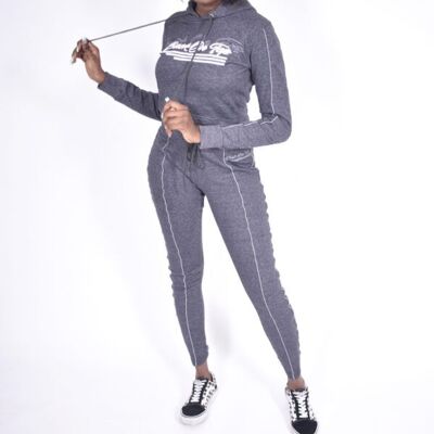 Grey Crop Reflective Tracksuit