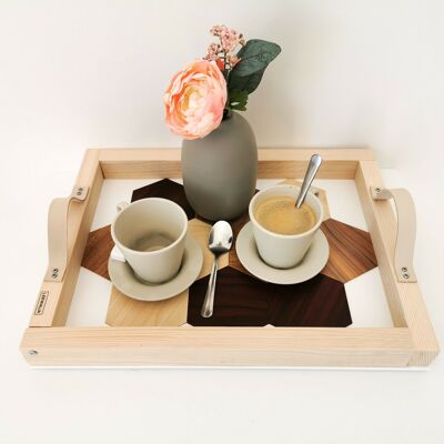 Aperitif tray, under integrated glasses - Wood