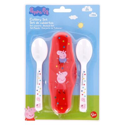 Stor estuche toddler con 2 cucharas pp peppa pig little one