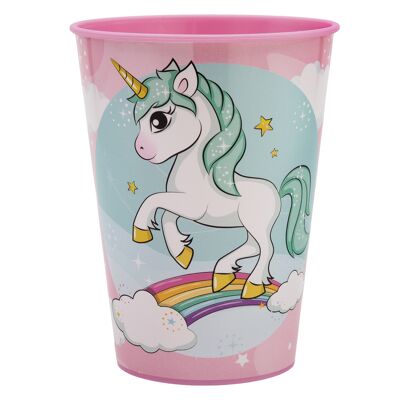 STOR SMALL EASY GLASS 260 ML UNICORN RAINBOW