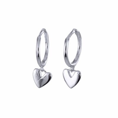 Heart Sleeper Earrings – Silver