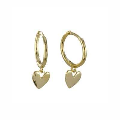 Heart Sleeper Earrings – Gold