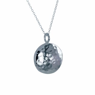 Circle Locket Necklace- Silver