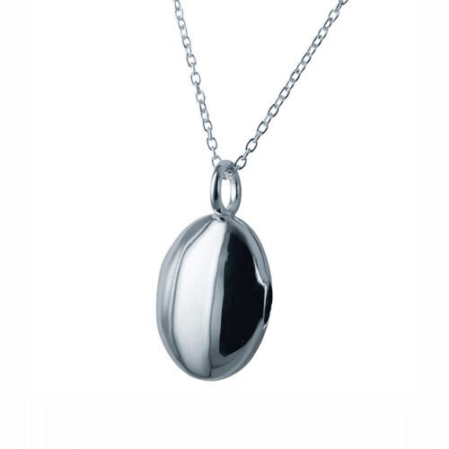 Oval Locket Necklace- Silver