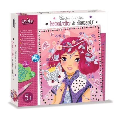 Creative box for children, Cards to create "Ladies of diamonds"