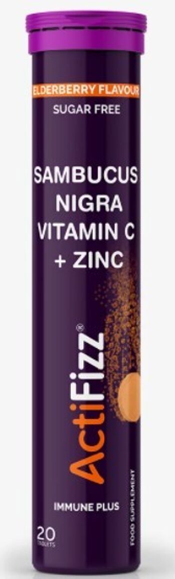 ActiFizz Sambucus Nigra (Sureau) + Vitamine C 100mg + Zinc Effervescent 20s