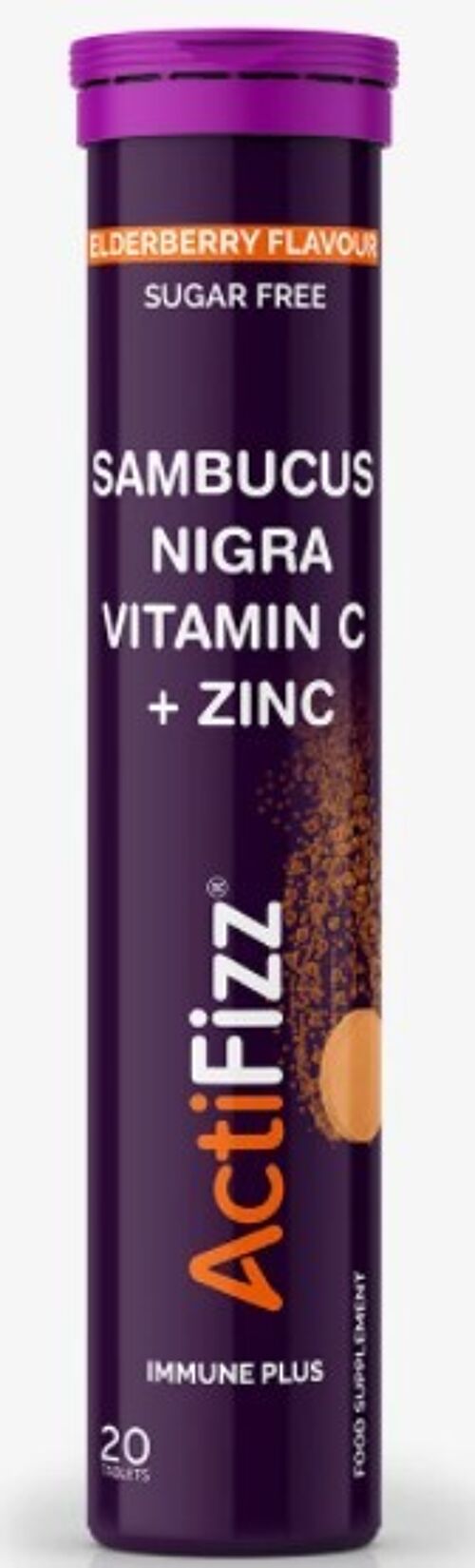 ActiFizz Sambucus Nigra (Elderberry) + Vitamin C 100mg + Zinc Effervescent 20s – Pack of 10