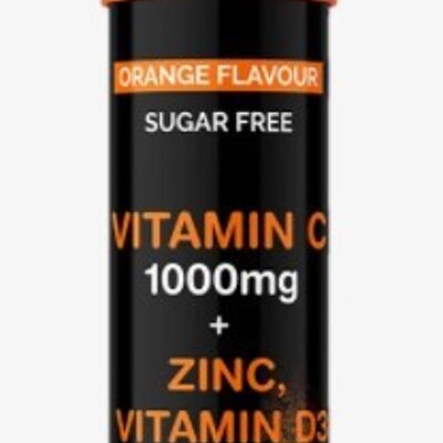 ActiFizz Vitamin C 1000mg + D + Zinc Effervescent Orange 20s – Pack of 10
