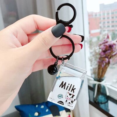 Dairy Cow Milk Drinks Acrylic Keychain , SKU265