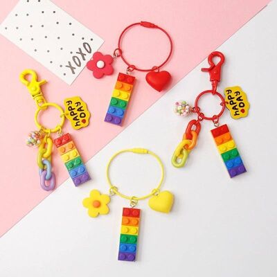 Dayoff Cute Building Blocks Keychain Keyring , SKU364