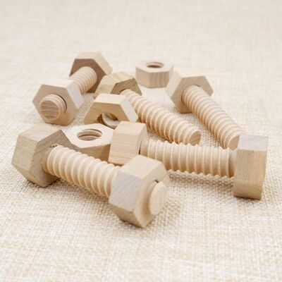 Early Education Educational Screw Nut Assembling Wooden Toy , SKU635