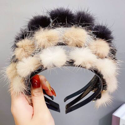 Elegant Small Hairballs Braided Bangs Fixed Hairbands , SKU734