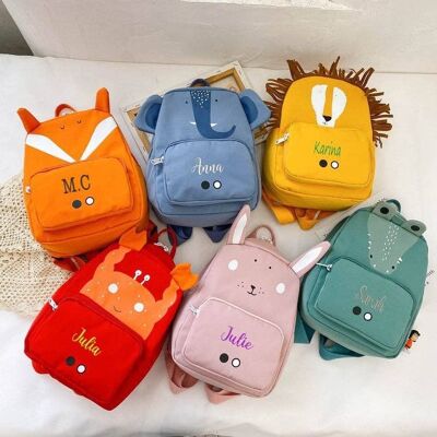Embroidery Toddler Backpack Plush Animal Preschool Bag , SKU737