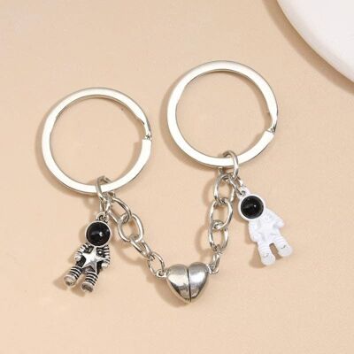 esign Keychain Astronaut Star Magnetic Button Key Ring , SKU878