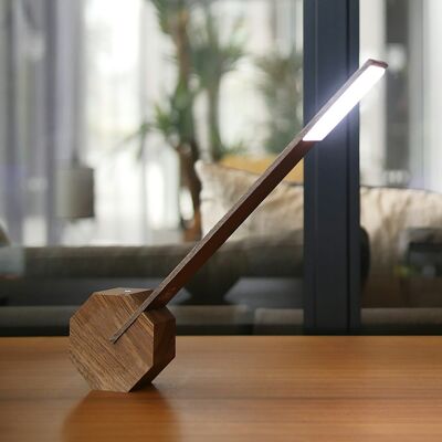 Octagon One Portable Desk Light - Walnut