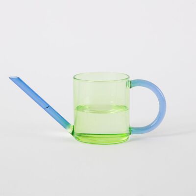Glass Watering Can - Green and Blue